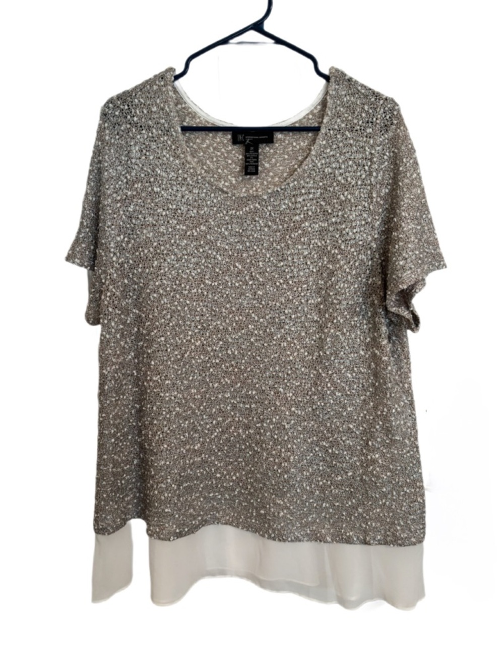INC International Concepts Mixed Media Knit & Chiffon Top - Size 2X